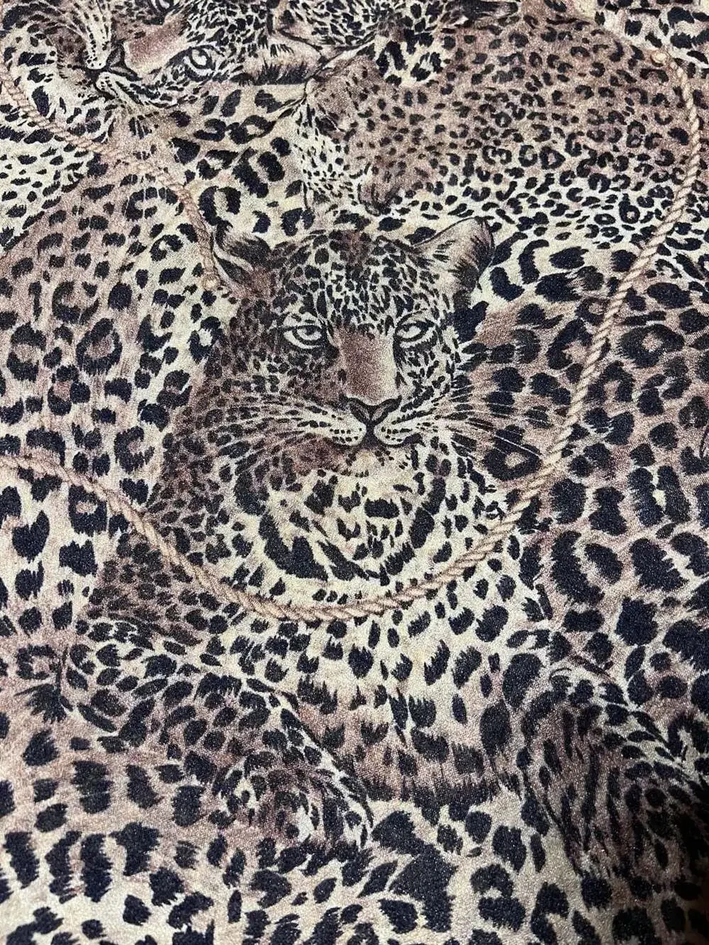 Vintage brown and black leopard print scarf